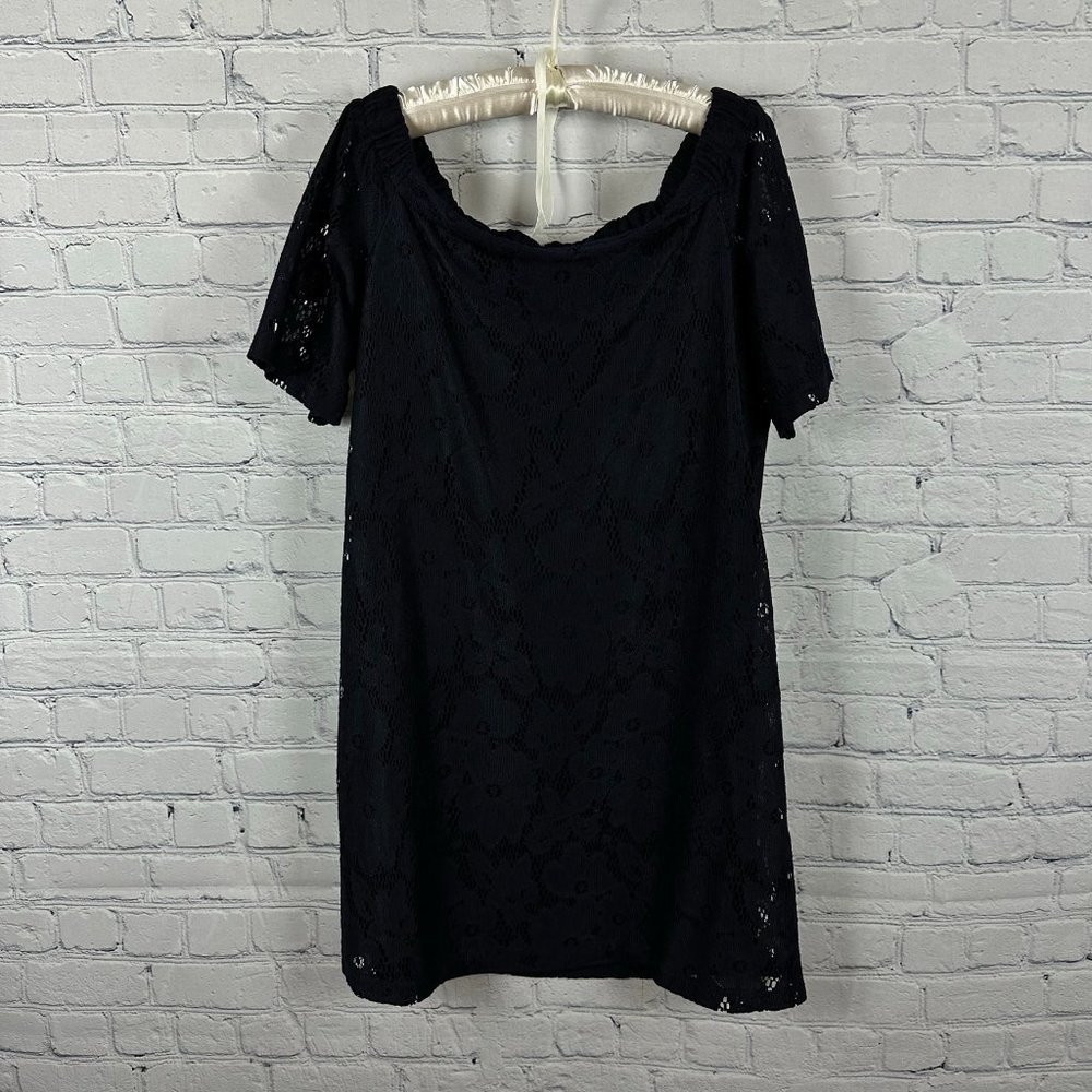Donna Morgan Embellished Floral Lace Cocktail Dress,‎ Size 12, Dark Navy
